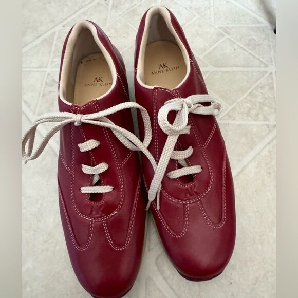 Anne Klein AK2 Women Red Leather Lace Up Loafer Sneaker Driving Shoes SZ 7 - Picture 9 of 9